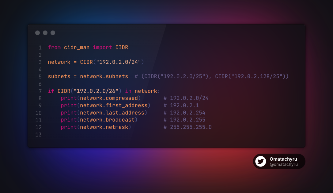 An attractive screenshot of the example code below