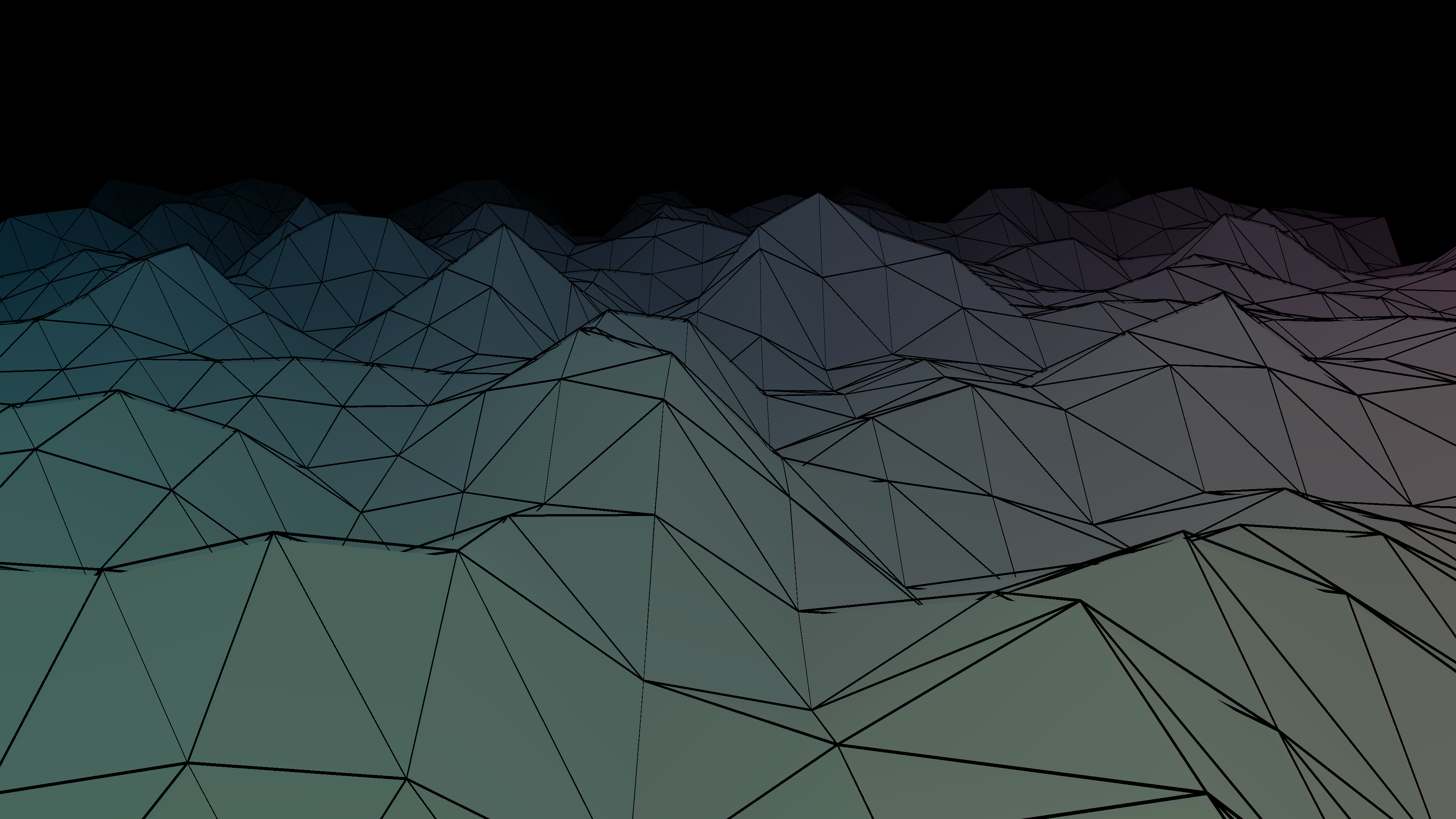 Low-poly terrain, made with built-in 3D rendering