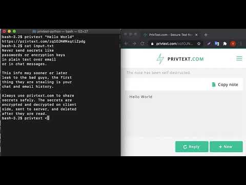 PrivText command line utility: basic usage