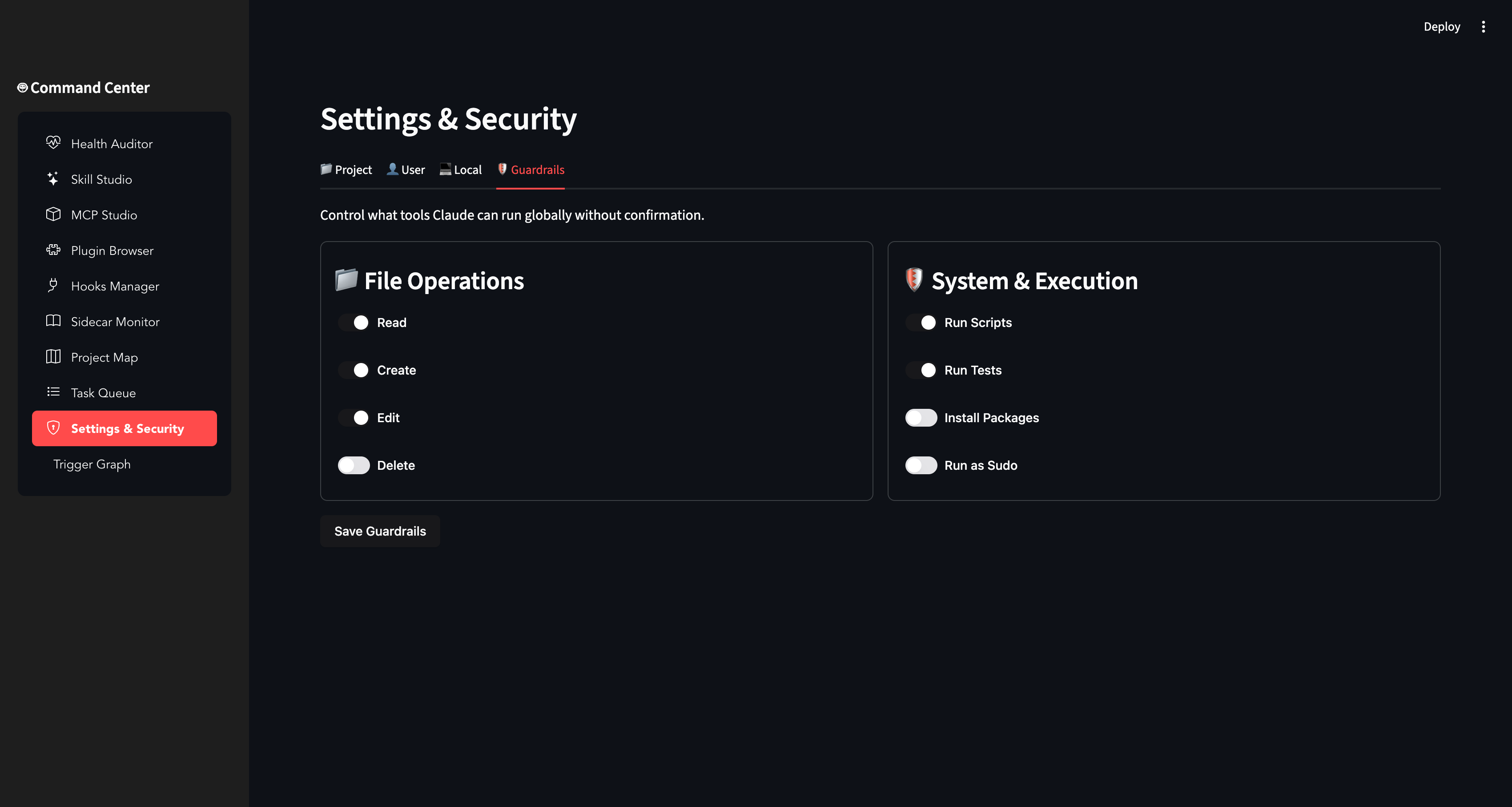 Settings & Security