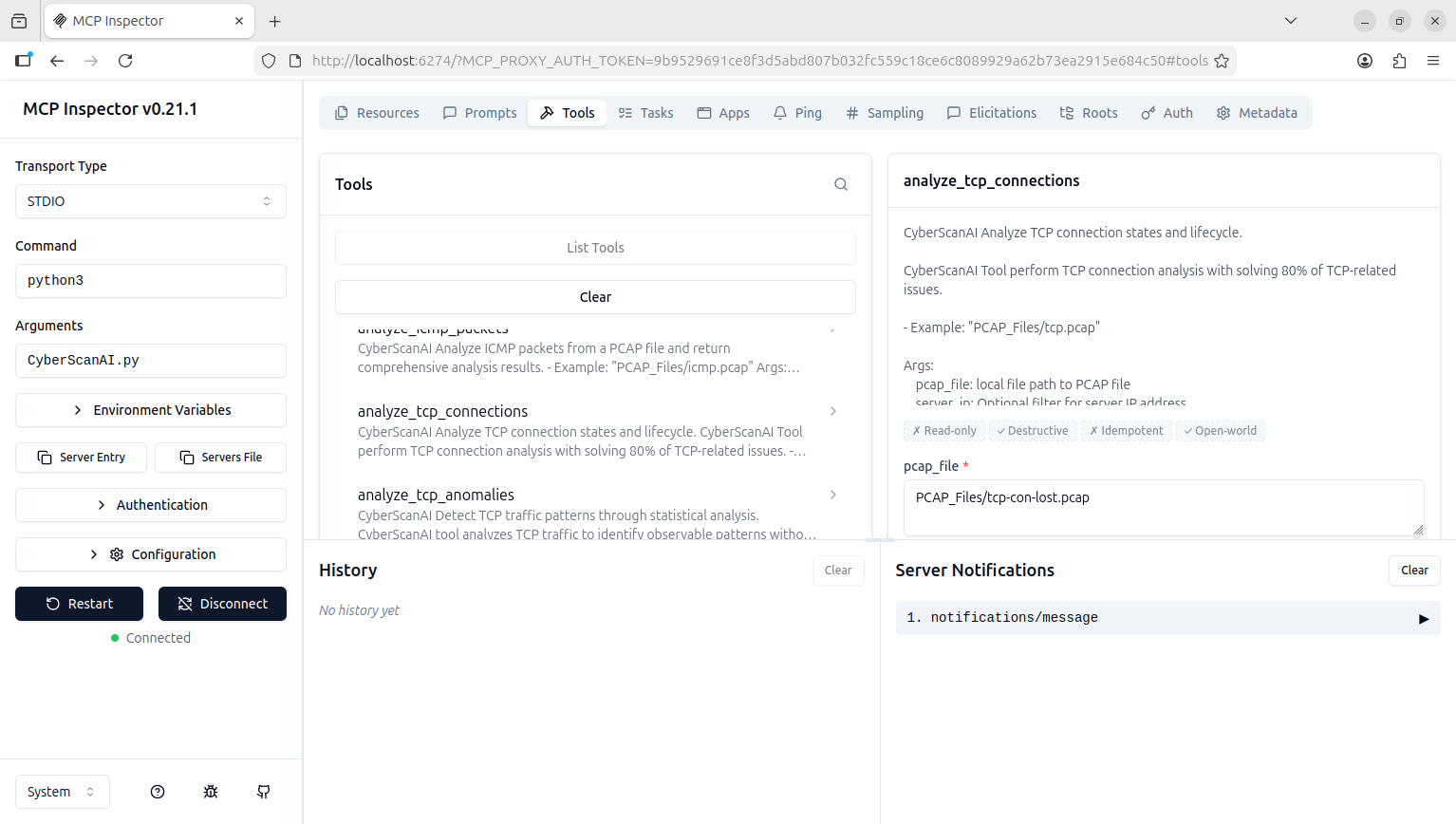 ToolsTCPAnalysisConnection