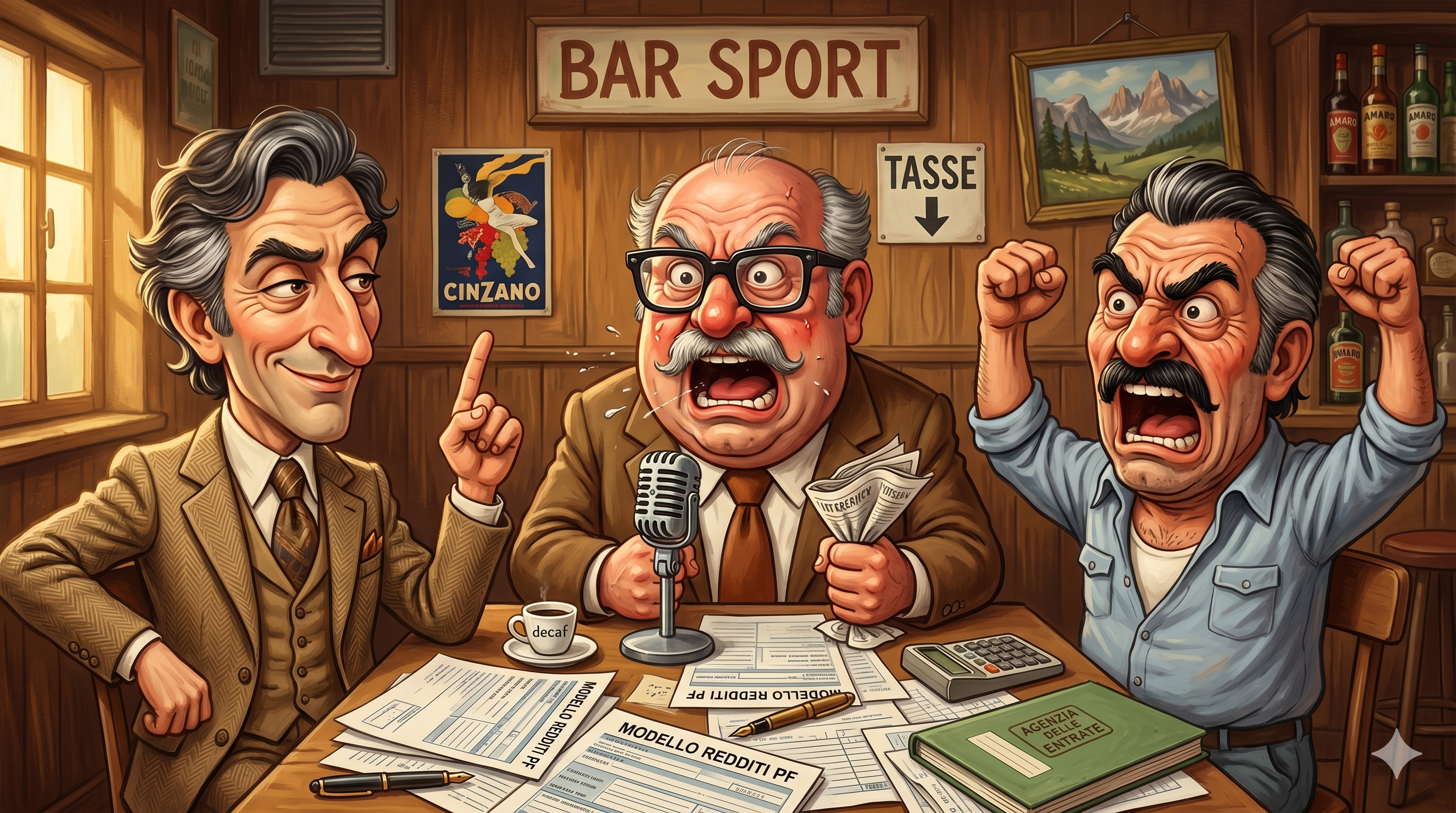 Mascetti, Mosconi e Magnotta alle prese con la dichiarazione dei redditi