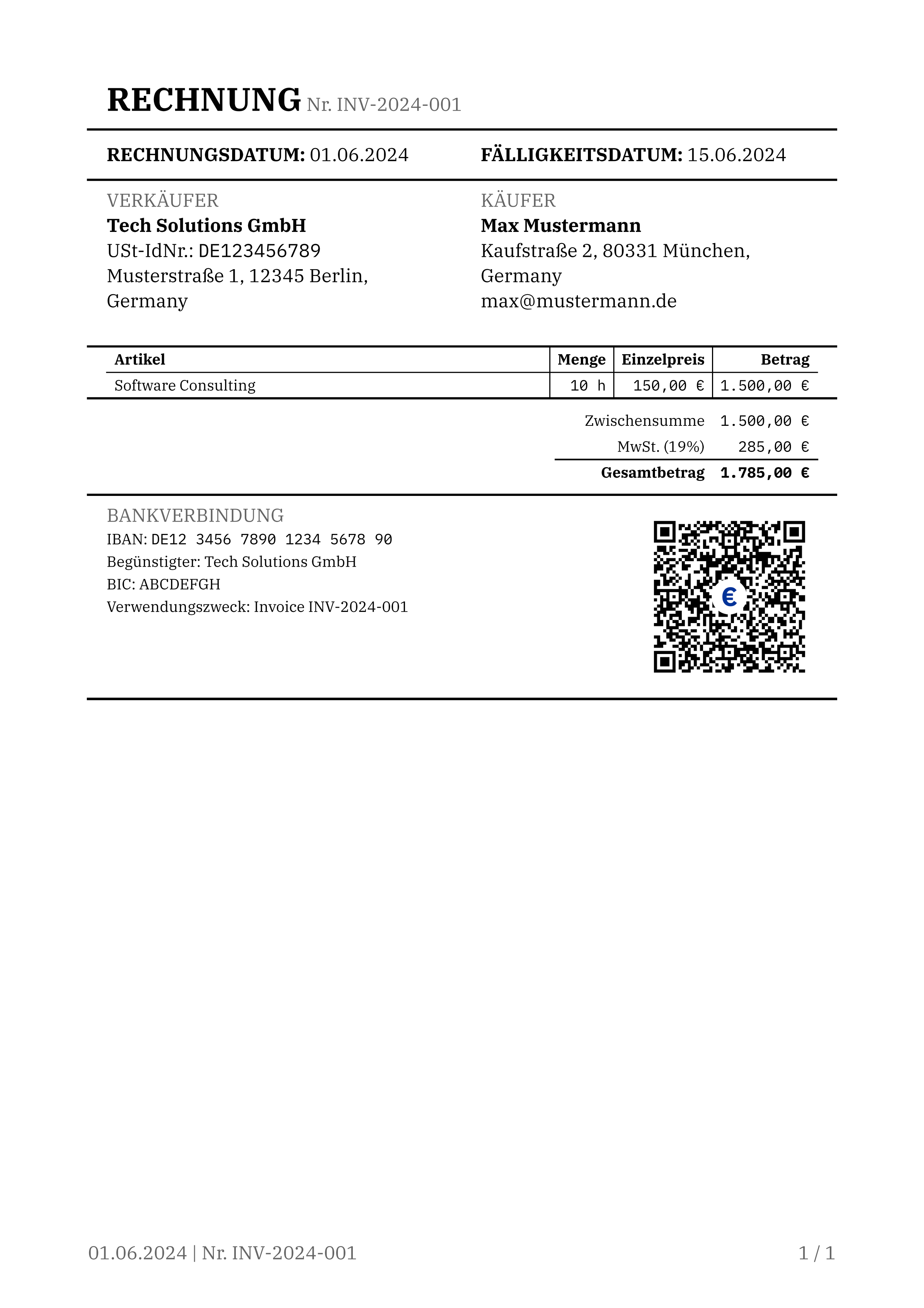 Output invoice demo