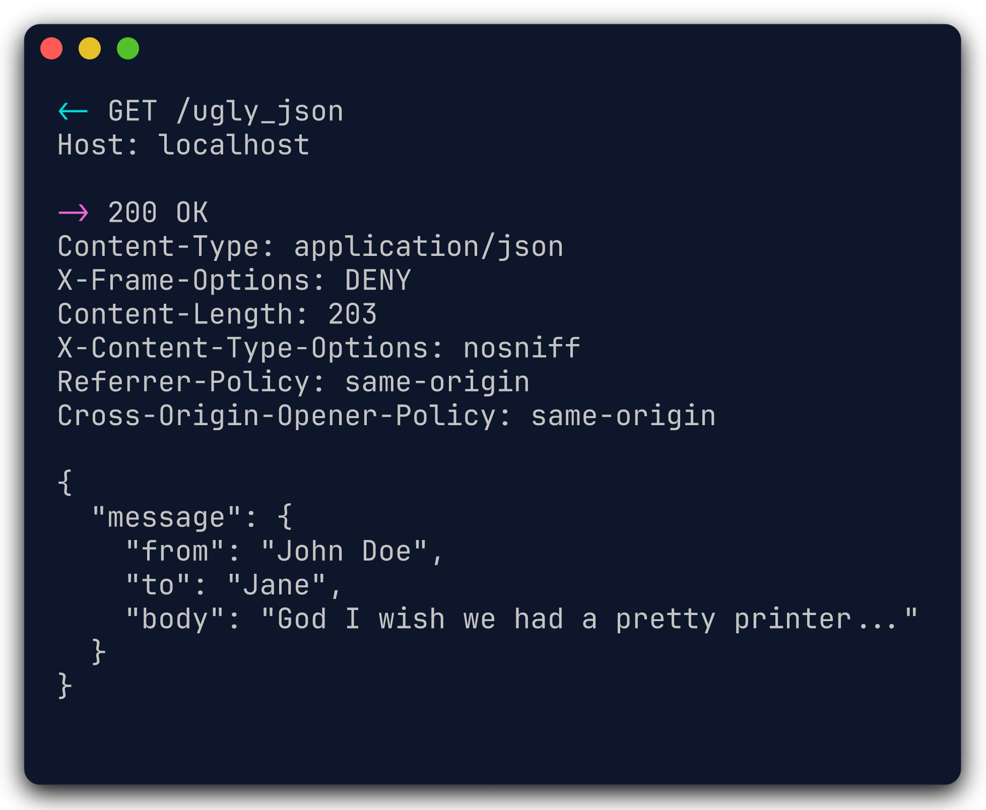 Example DDRR terminal output