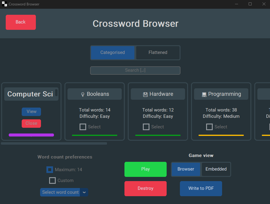 crossword puzzle browser