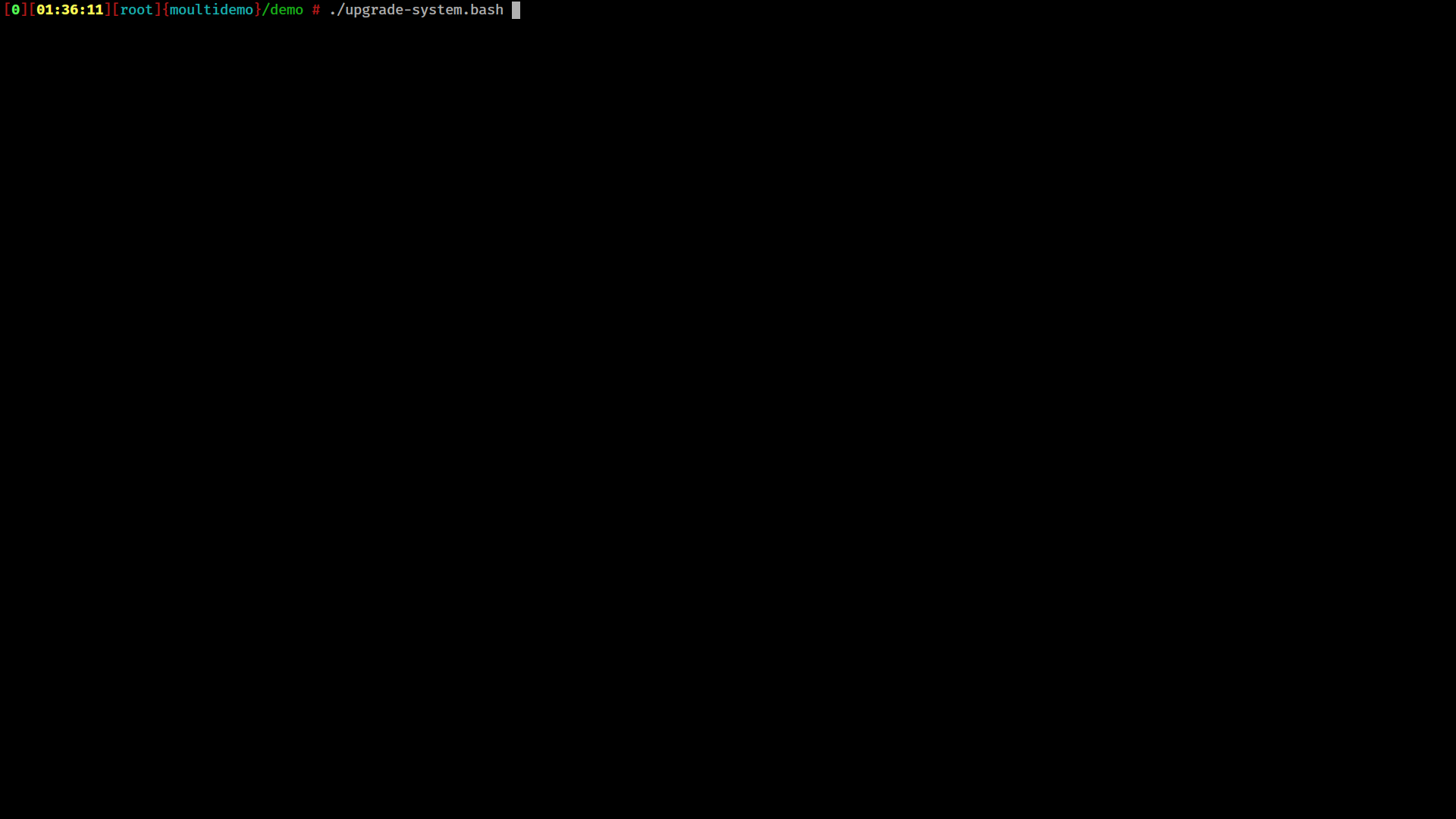 Moulti demo: Debian upgrade (Animated PNG)