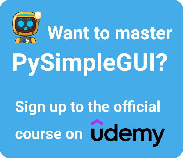 PySimpleGUI Udemy Course