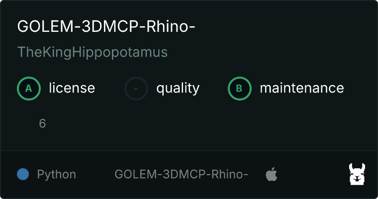 GOLEM-3DMCP server on Glama