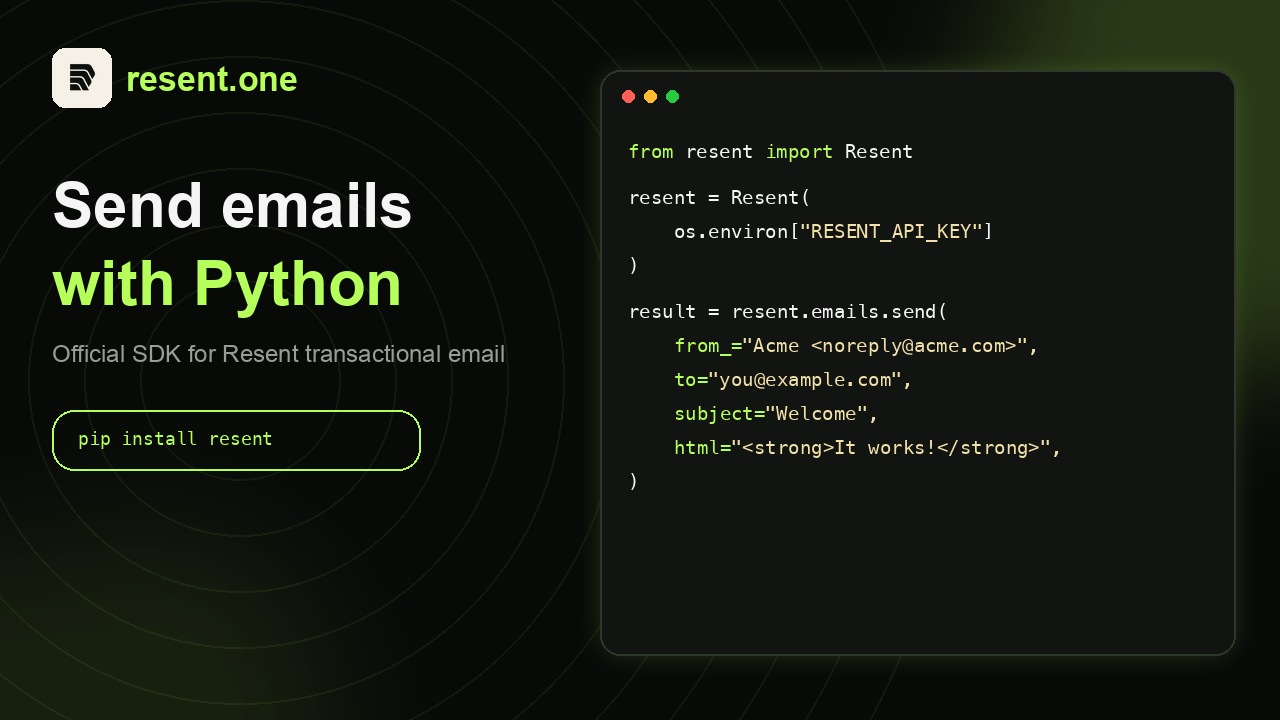 Send emails with Python — Resent