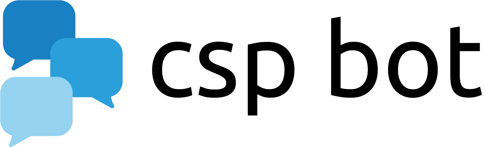 csp-bot logo, overlapping blue speech bubbles