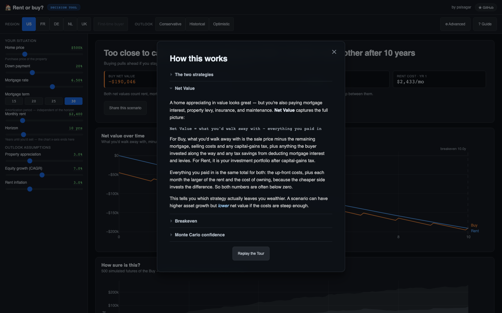 Rent or Buy? guide — built-in documentation with the Replay the Tour entry point