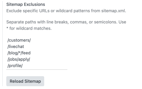 Reload manual sitemap