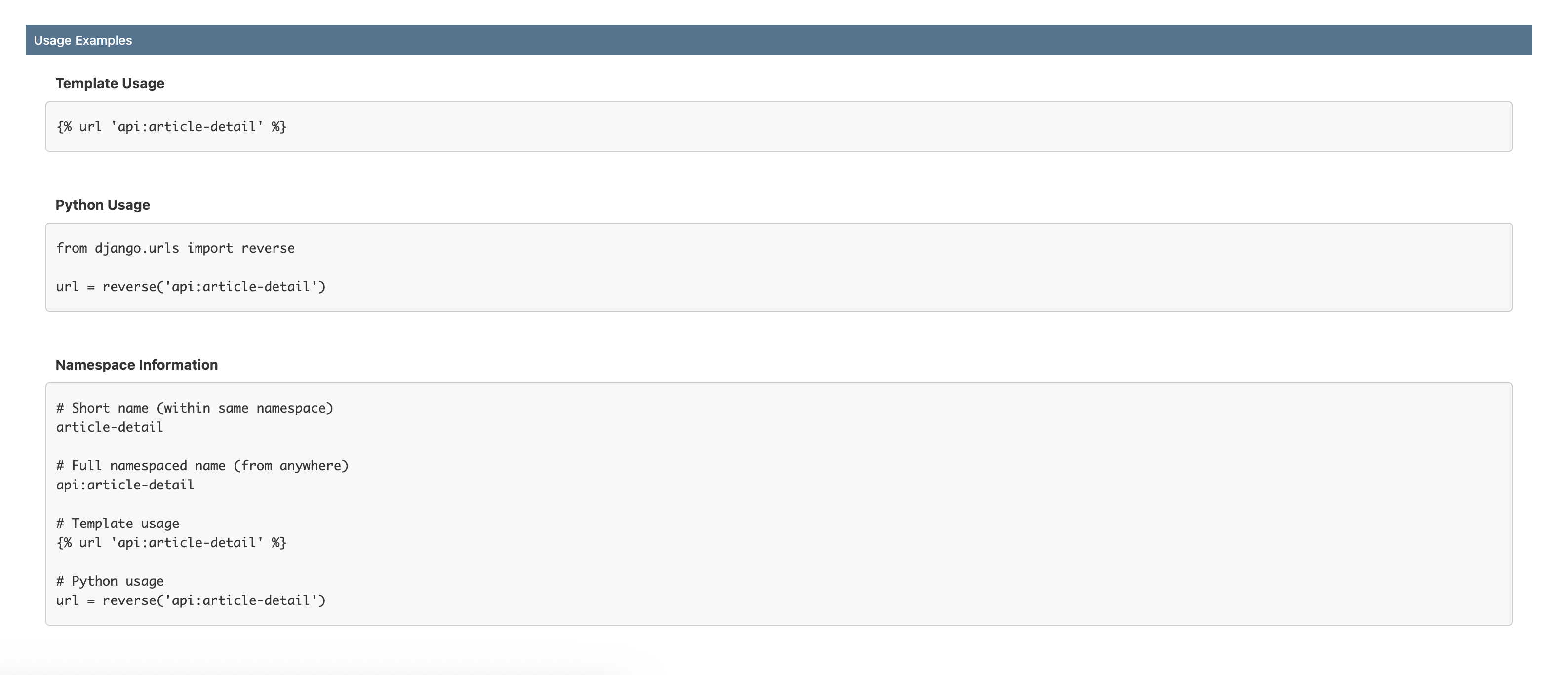 Usage Examples