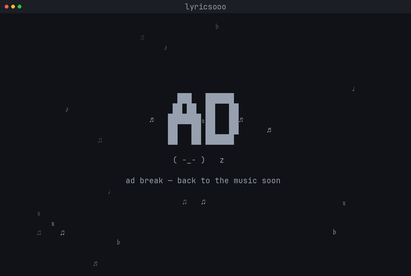Animated ad break screen