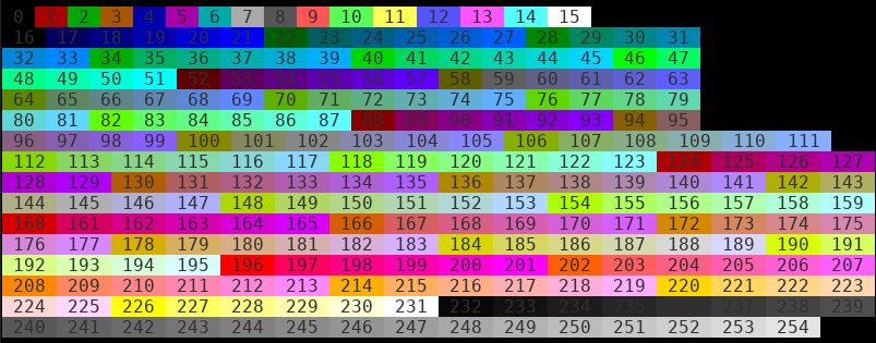 8bit color palette