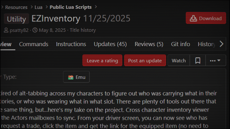 a screenshot showing the watch button on a resource page
