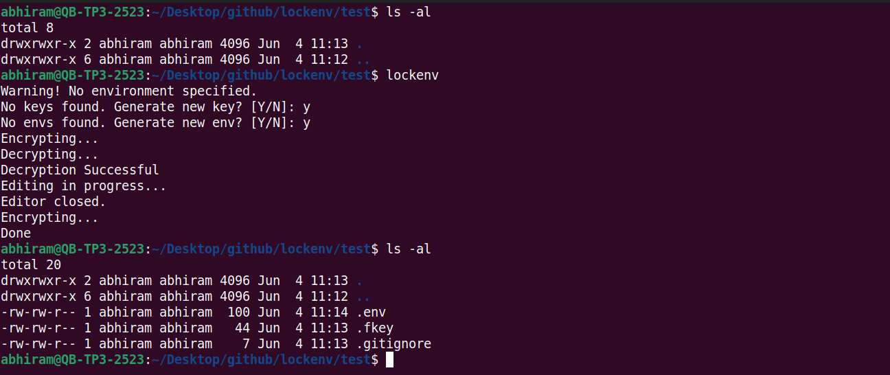 Default command Screenshot