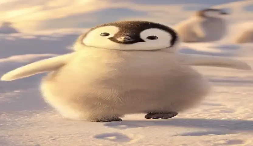 A penguin opening a book