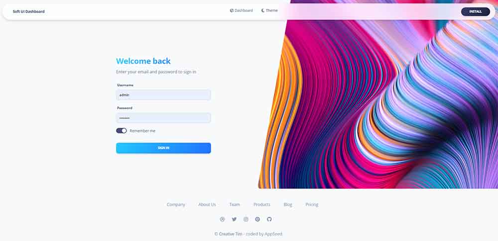 Django Admin Soft (Login Page) - Template project for Django provided by AppSeed.