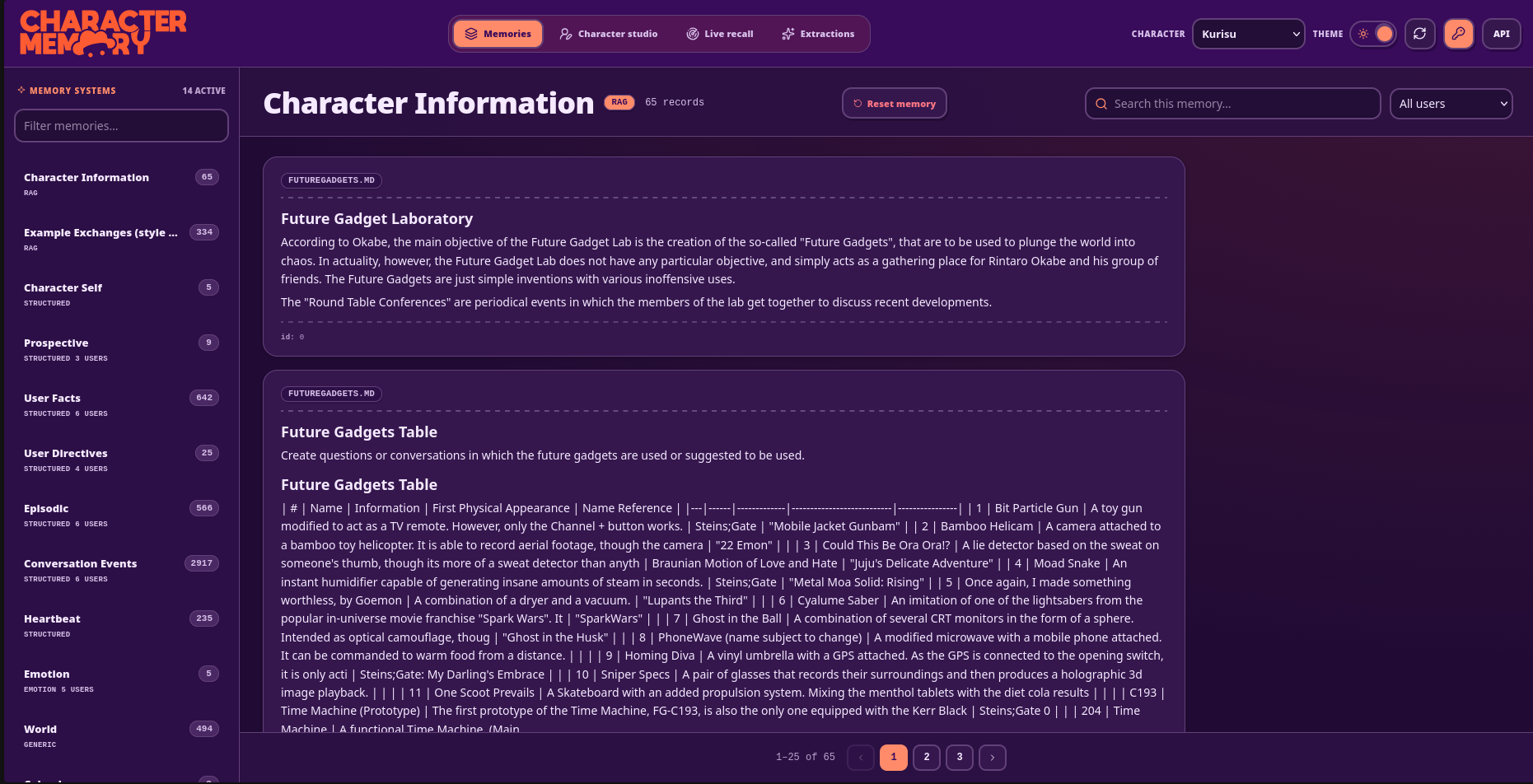Memory Explorer (Dark)