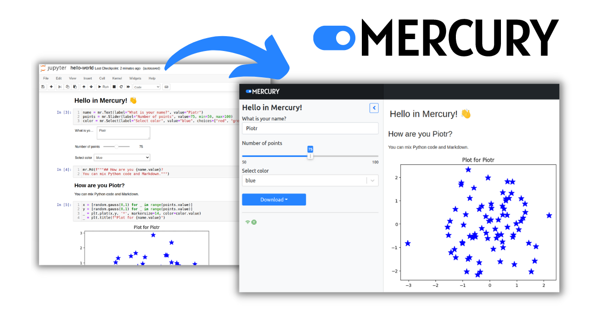 Mercury convert Jupyter Notebook to Web App