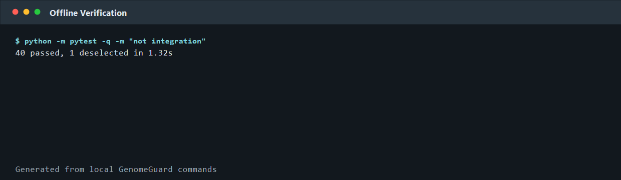 Offline verification screenshot