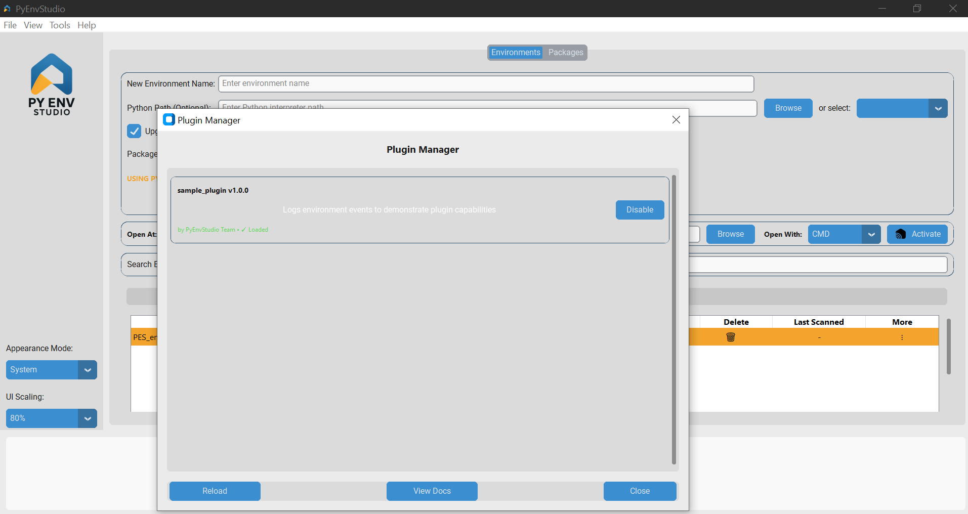 Plugin Screen