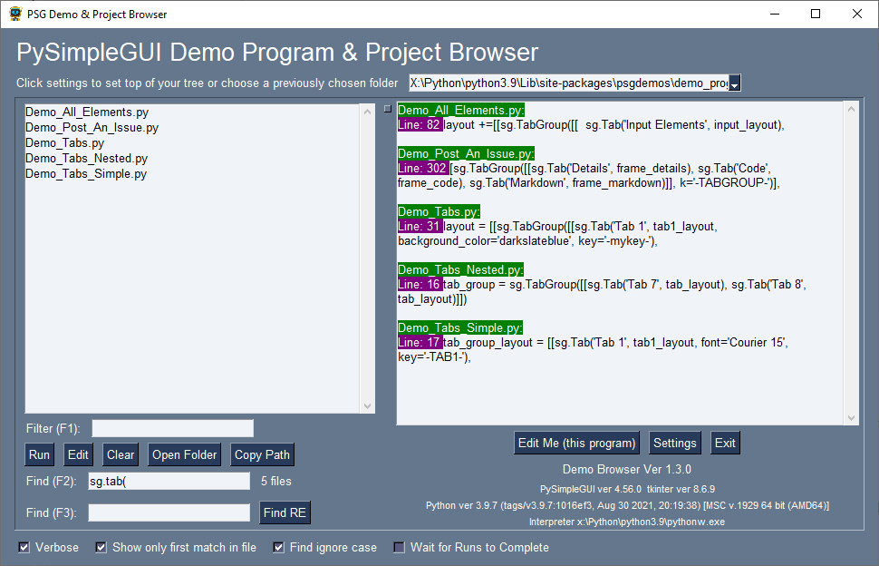 Demo browser