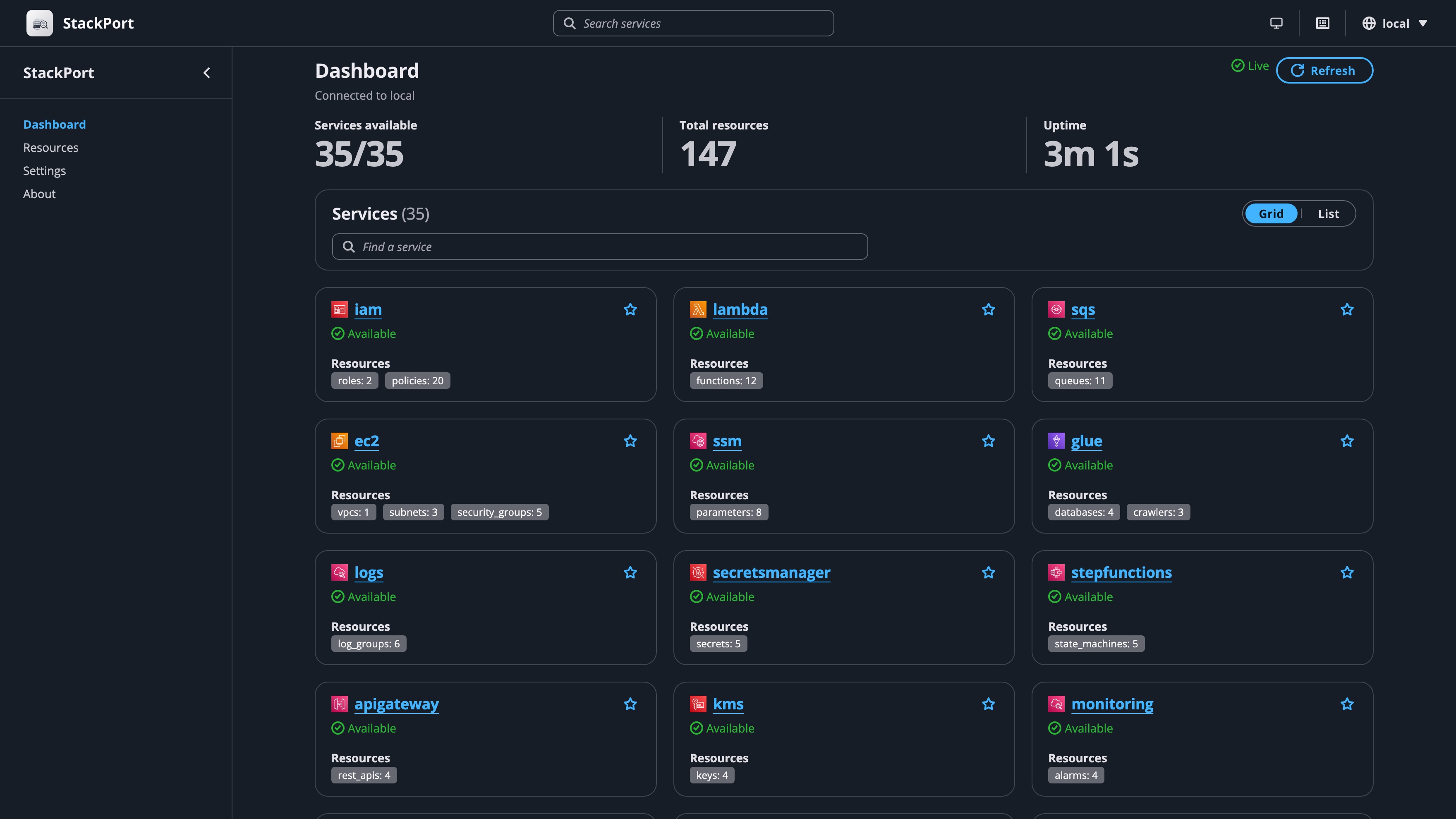 StackPort Dashboard