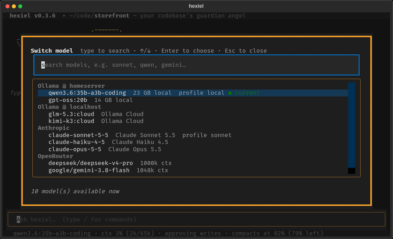 live model picker