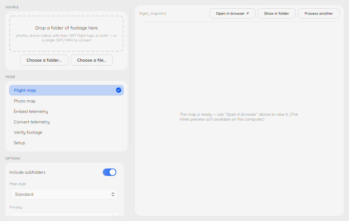 Inline map preview