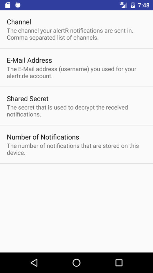 Android App Settings