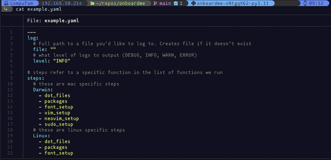 screenshot of using bat and python virtual env in powerline