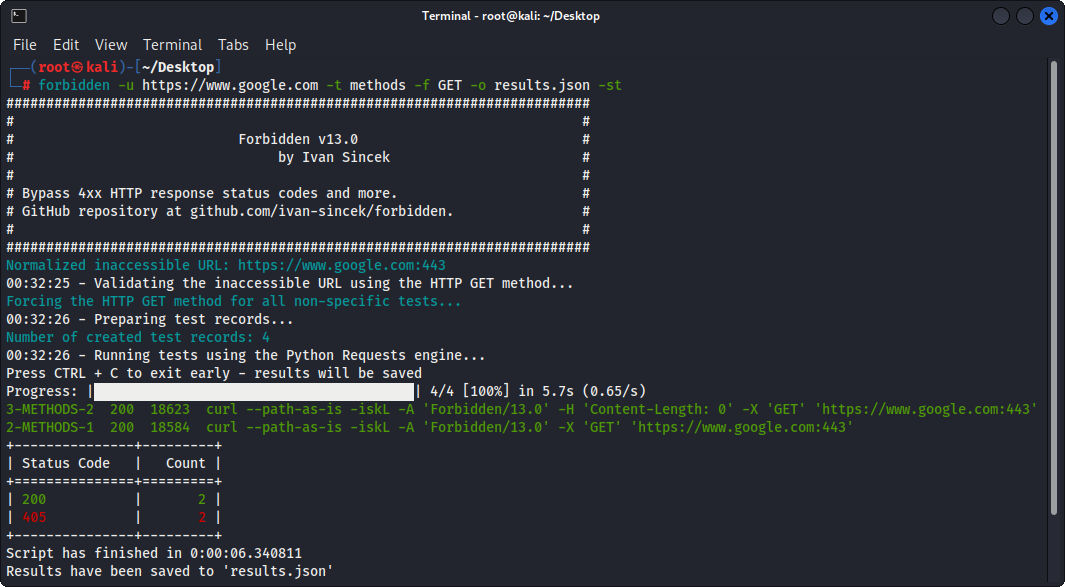 Simple Example (Table Output)