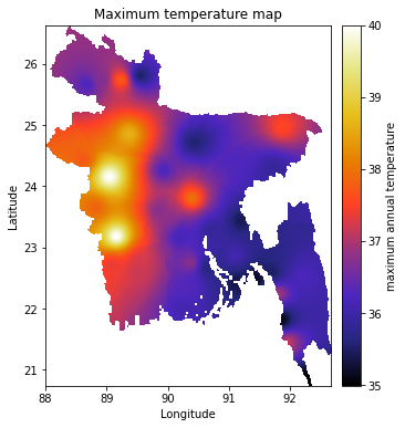 show_map() example with axis label