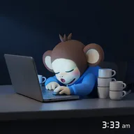 Jitters at 3:33 am, asleep on the keys