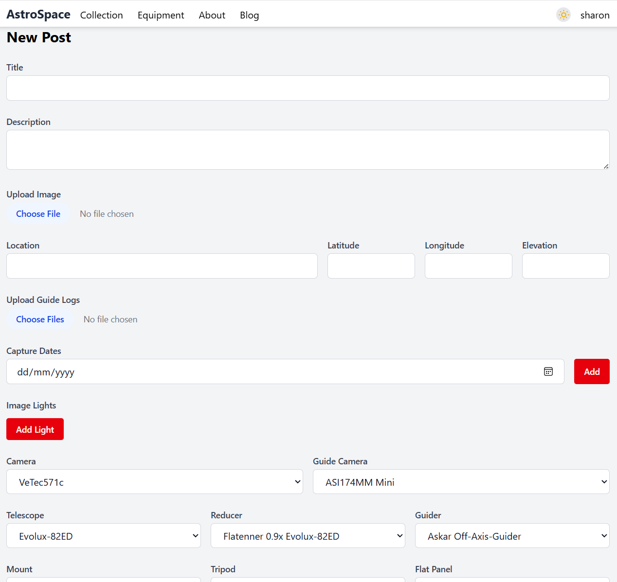 Post Creation Interface