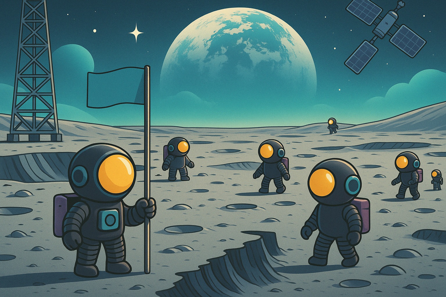 MiniAgents on the Moon
