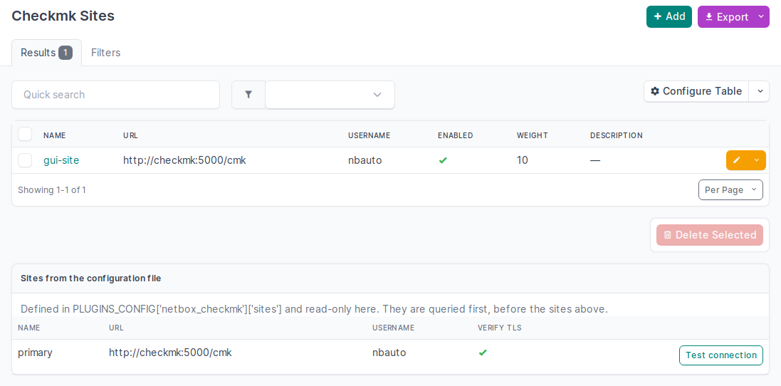 Checkmk sites managed in the UI