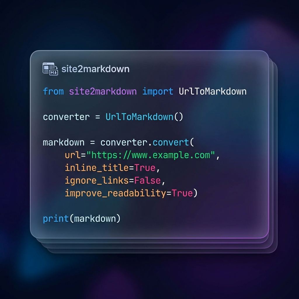 site2markdown usage example