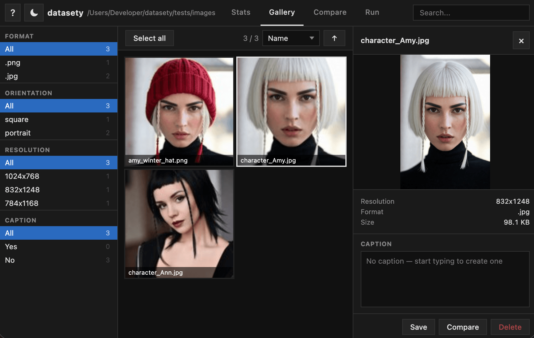 Start a universal web server for managing your entire dataset from the browser.