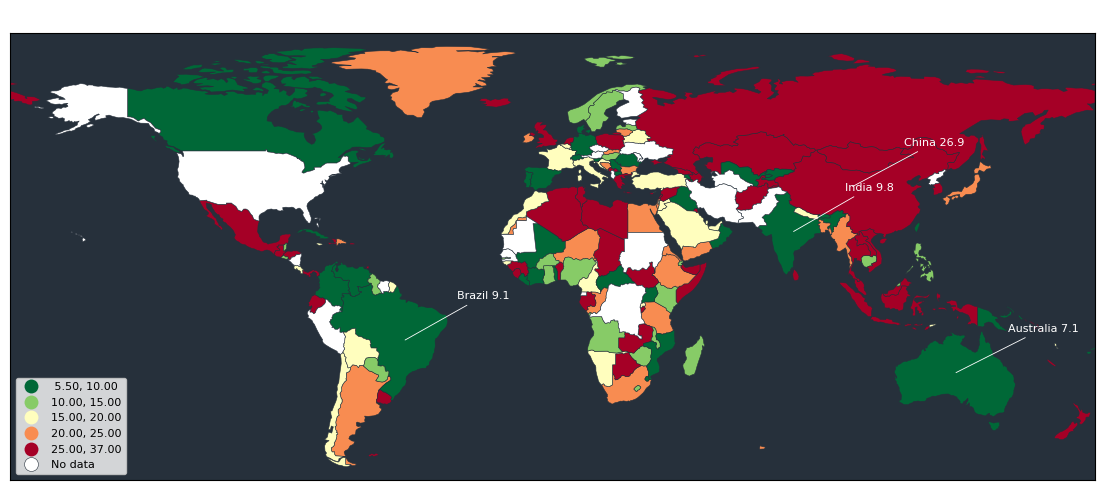 classed world choropleth