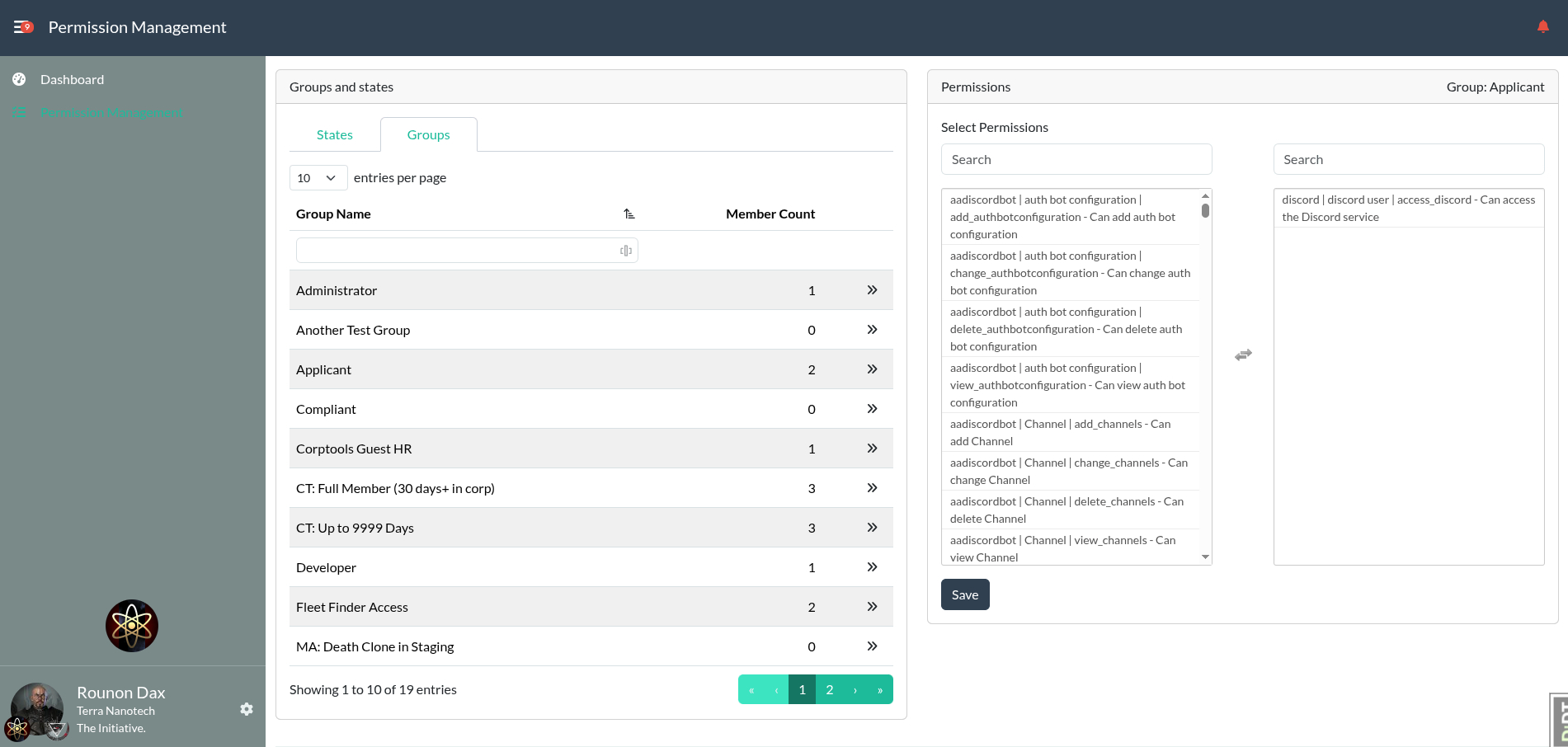 AA Permission Management