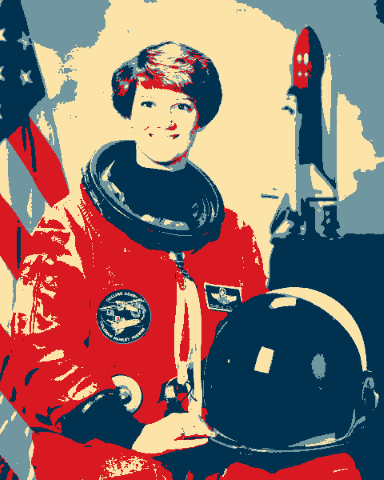 The same image after hard blending with the obama palette
