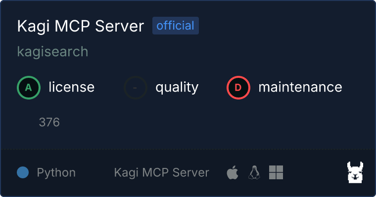 Kagi Server MCP server