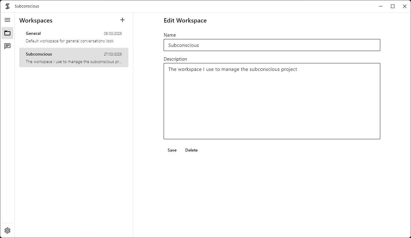 Sidebar & Workspaces Screenshot