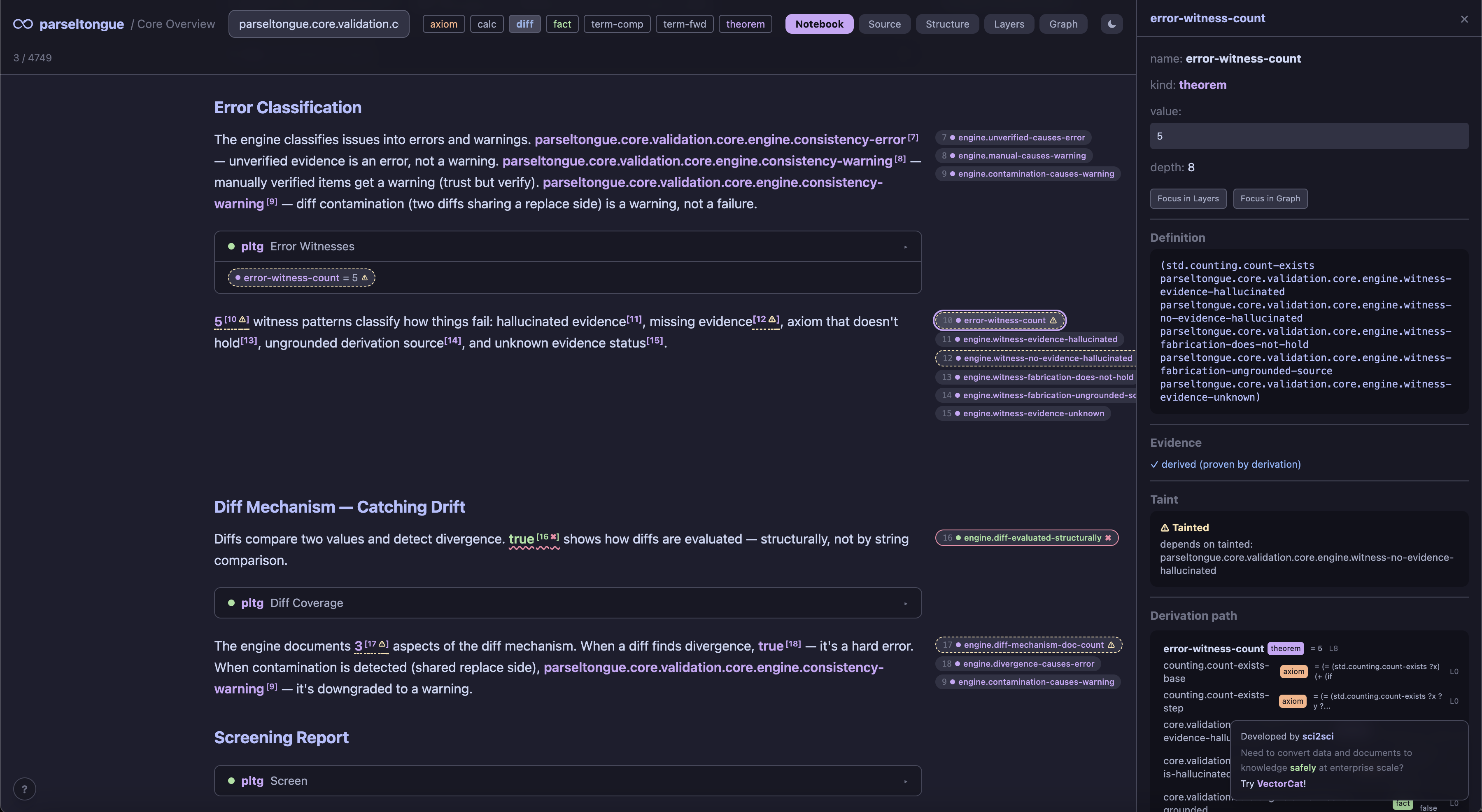 Engine self-inspection notebook