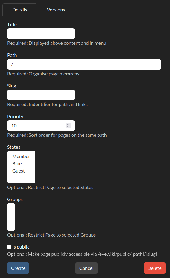Page Details