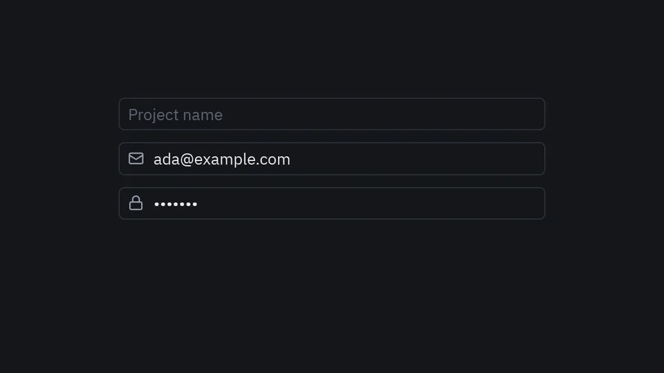 Typing in text fields with icons