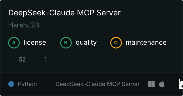 DeepSeek-Claude Server MCP server